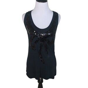 Miley Cyrus / Max Azria Women's Junior XL Tank Top w. Sequins Black Racerback